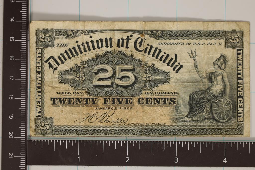 1900 Bank Note 1900 DOMINION OF CANADA 25 CENT BANK NOTE