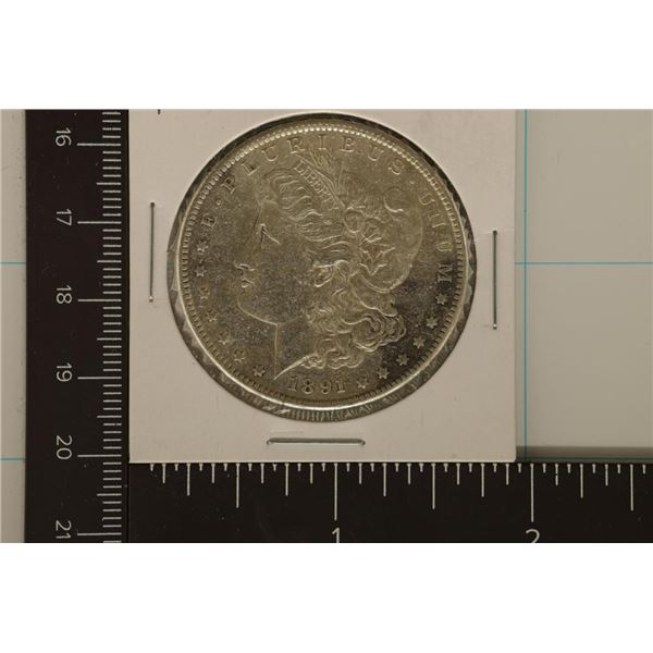 1891-S MORGAN SILVER DOLLAR AU+