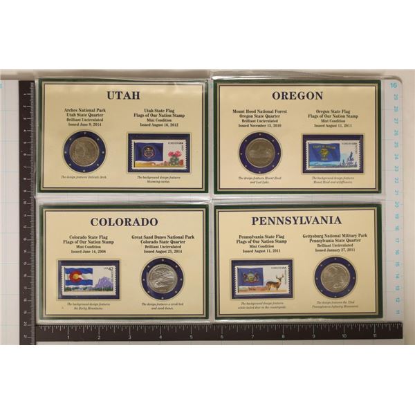 4-QUARTER & STAMP SETS: 2000-P OREGON, 2011-P