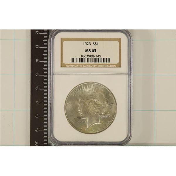 1923 PEACE SILVER DOLLAR NGC MS63