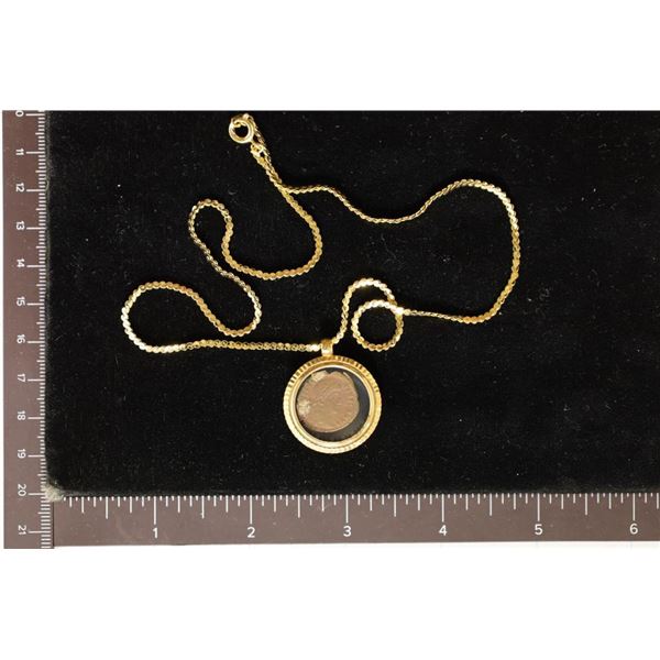 A.D. 250-390 ANCIENT COIN IN GOLD FILLED NECKLACE