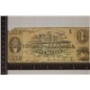 Image 1 : 1863 STATE OF ALABAMA $1 OBSOLETE BANK NOTE