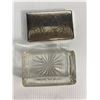 Image 2 : 2 Antique Glass Dresser Boxes with Silver Tops