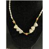 Image 2 : Vintage Mother Of Pearl Jade & Coral Beads Necklace Bracelet Set