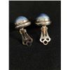 Image 3 : Vintage Sterling Clip Back Earrings w/Blue Stone