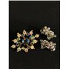 Image 2 : Vintage Rhinestone Brooch + Pair Continental Rhinestone Earrings