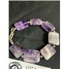 Image 2 : Genuine Amethyst Bead Bracelet w/ 925 Clasp