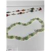 Image 2 : 2 Vintage Necklaces, Green One has Genuine Stone Beads + Crystal