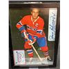 Image 2 : Signed Framed Jean Beliveau #4 Montreal Canadiens Approx. 4" x 5 1/2"