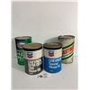 Image 1 : 4 Vintage Oil Cans, Chevron, Esso & Castrol