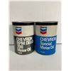 Image 2 : 4 Vintage Oil Cans, Chevron, Esso & Castrol