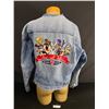 Image 2 : Size XL1999 Warner Brothers Jean Jacket w/ "That’s all folks" Embroidered on the Back