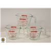 FLAT OF 3 PYREX 1 CUP MEASURING CUPS