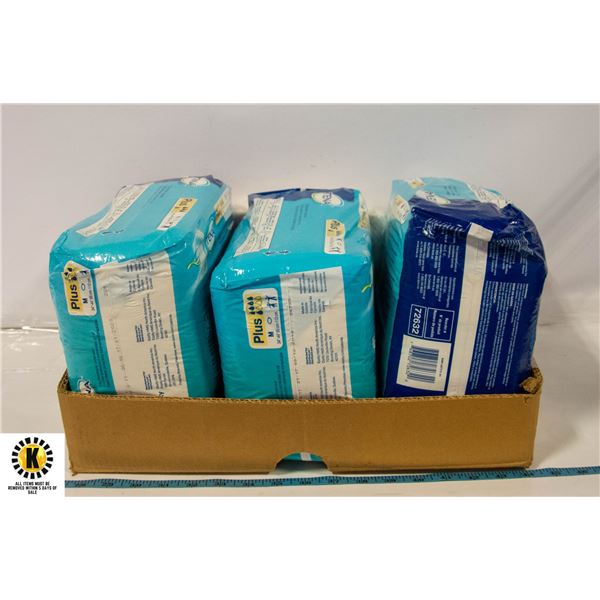 TENA BRAND ADULT DIAPERS- LOT OF 3 BAGS (60