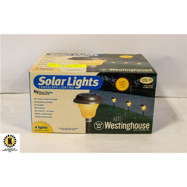 WESTINGHOUSE LED SOLAR LIGHTS- (4)- NEW IN BOX