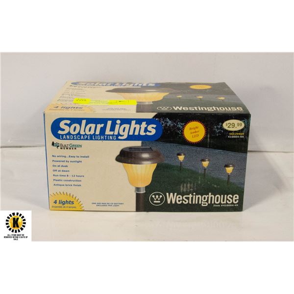 WESTINGHOUSE LED SOLAR LIGHTS- (4)- NEW IN BOX