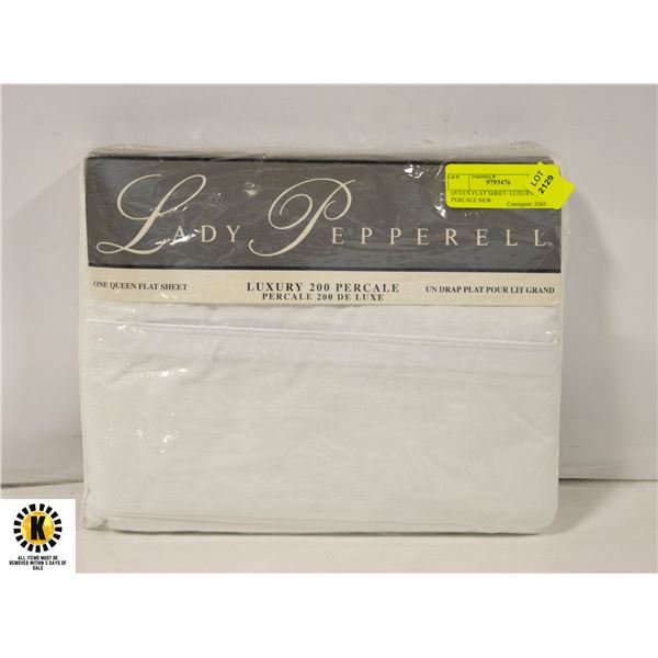 QUEEN FLAT SHEET- LUXURY 200 PERCALE NEW