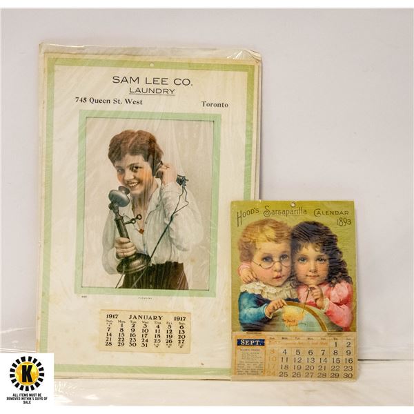 TWO VINTAGE CALENDARS two-vintage-calendars