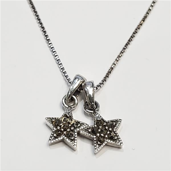 S138-75 SILVER MARCASITE NECKLACE