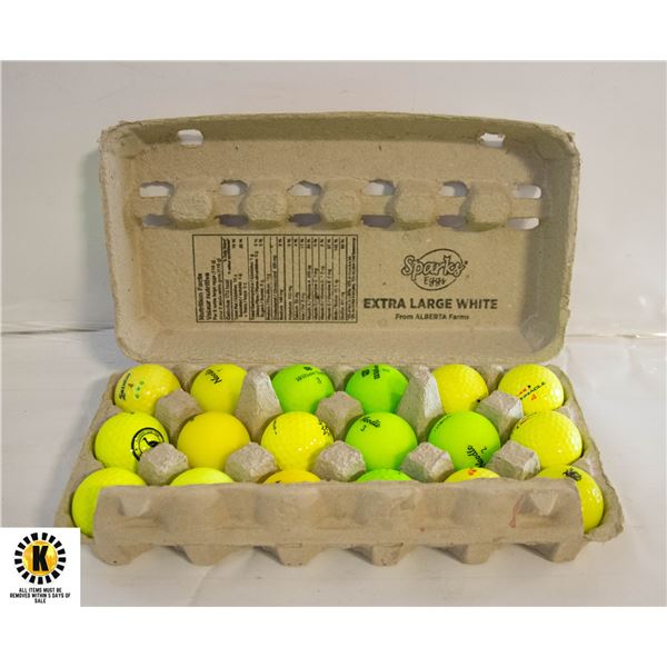 18 YELLOW GOLF BALLS