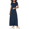 Image 1 : NEW AMZ ESSENTIALS WOMEN'S SHORT-SLEEVE MAXI DRESS