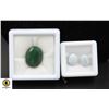 Image 1 : #181-EMERALD 14.35 CT & BLUE OPAL 5.85CT
