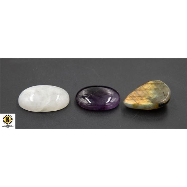 #193-AMETHYST, LABRADORITE,MOONSTONE 90.60CT