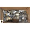 Image 1 : BOX OF ANTIQUE SILVER-PLATED CUTLERY