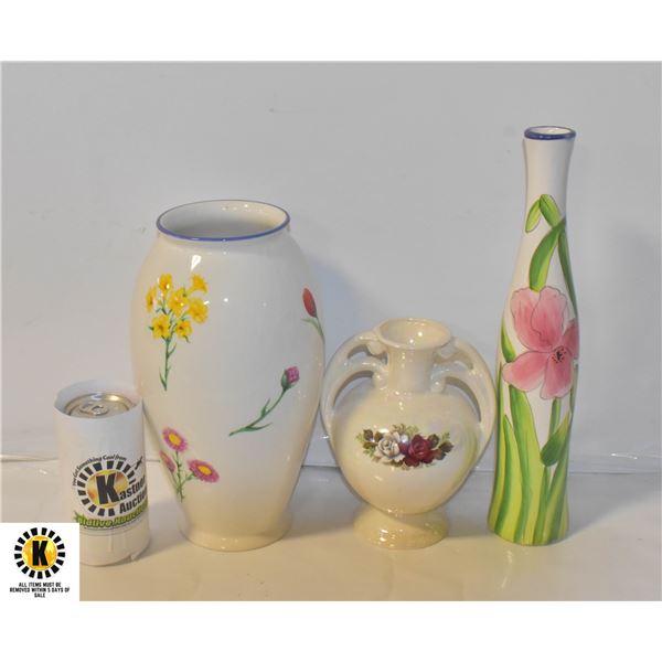 HOME DCOR VASE TRIO FLORAL MOTIF