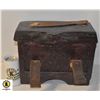 Image 1 : VINTAGE WOODEN TRUNK WITH LEATHER