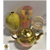Image 1 : BOX OF HOME DCOR INCLUDING TEAPOT