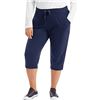 Image 1 : JUST MY SIZE WOMENS 1X (16W) TERRY CAPRI PANTS