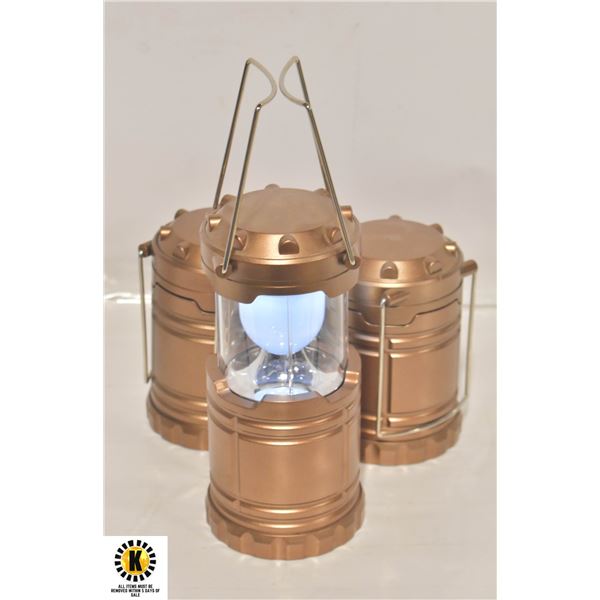 COPPER COLOUR CAMPING LANTERN PAIR