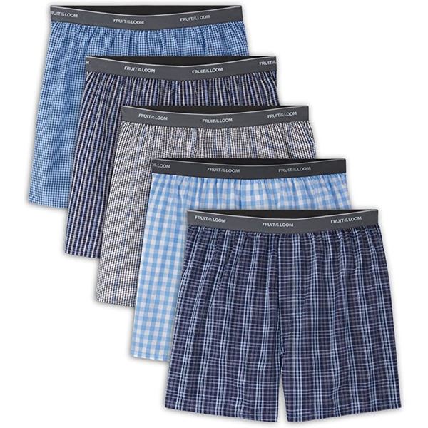 NEW REPACK FRUIT OF THE LOOM 5 PACK MENS BOXERS