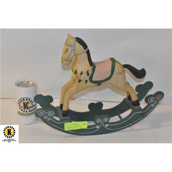 FOLK ART WOOD ROCKING HORSE-ESTATE