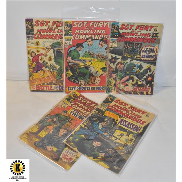 5 SGT. FURY COMICS #51/52/53/54/55