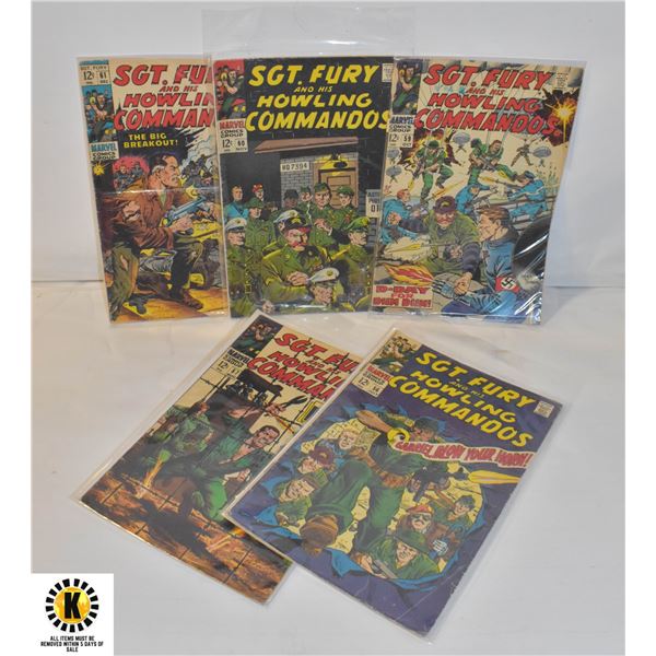5 SGT. FURY COMICS #56/57/59/60/61