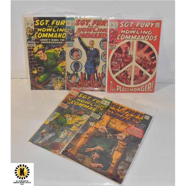 5 SGT. FURY COMICS #62/63/64/65/66