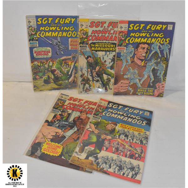 5 SGT. FURY COMICS #67/68/69/70/71