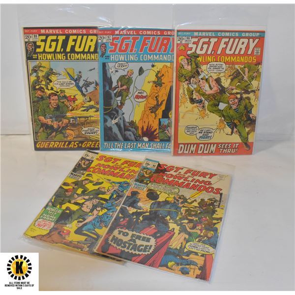 5 SGT. FURY COMICS #80/82/96/97/99