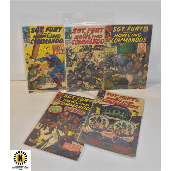 5 SGT. FURY COMICS #39/43/44/46/47