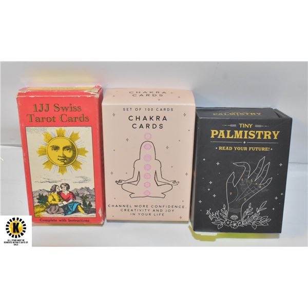 TAROT, CHAKRA, PALMISTRY TAROT CARDS IN BOXES