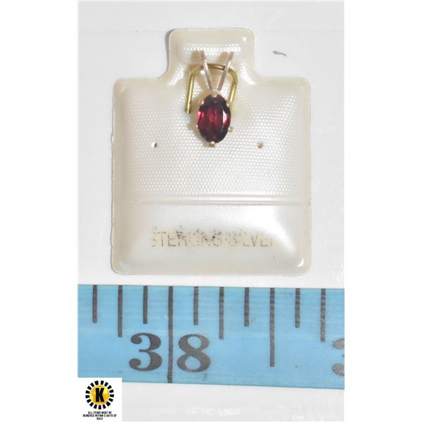 STERLING SILVER GARNET PENDANT