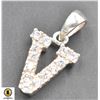 Image 1 : JP950-163 SILVER CZ PENDANT "V"