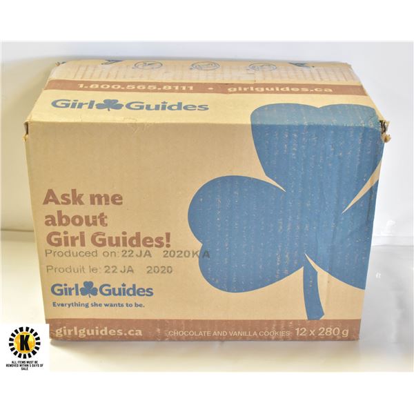 CASE OF GIRL GUIDE COOKIES 12 BOXES CHOC/VANILLA