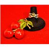 Image 1 : GREEN & RED ENAMEL CHERRY BROOCH