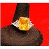 Image 1 : RECTANGULAR CUT CITRINE CZ RING WITH