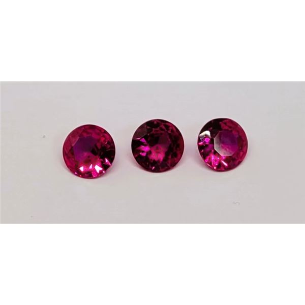 LOT OF 3 MATCHED ROUND RUBY GEM-