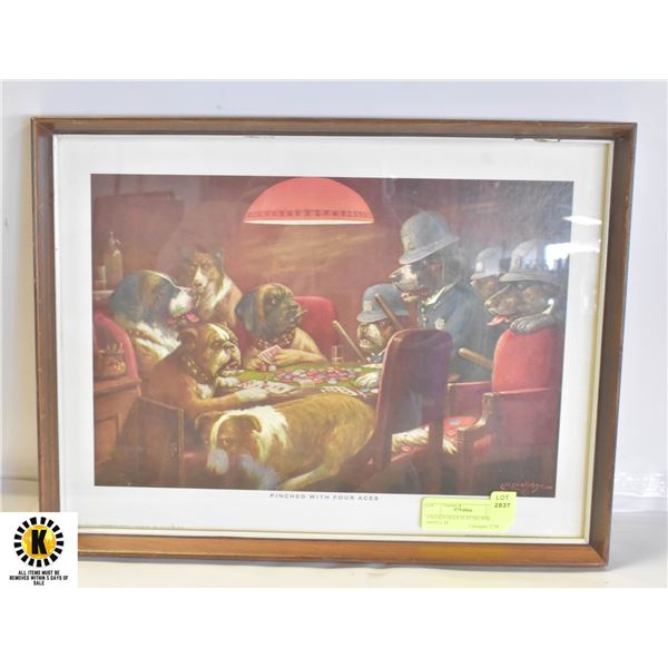 VINTAGE DOGS PLAYING POKER PRINT C M