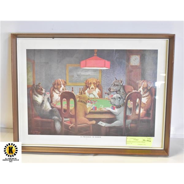 VINTAGE DOGS PLAYING POKER PRINT C M